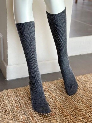 Chaussette haute sans élastique - La laine haute
