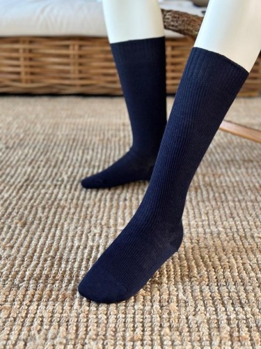 Chaussette haute sans élastique - La laine haute