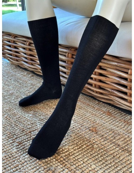 Chaussette haute sans élastique - La laine haute